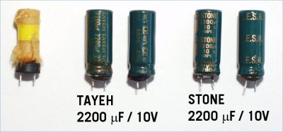 Condensateurs dfectueux